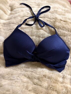 Shade & Shore Navy Halter Push-Up Bra Top